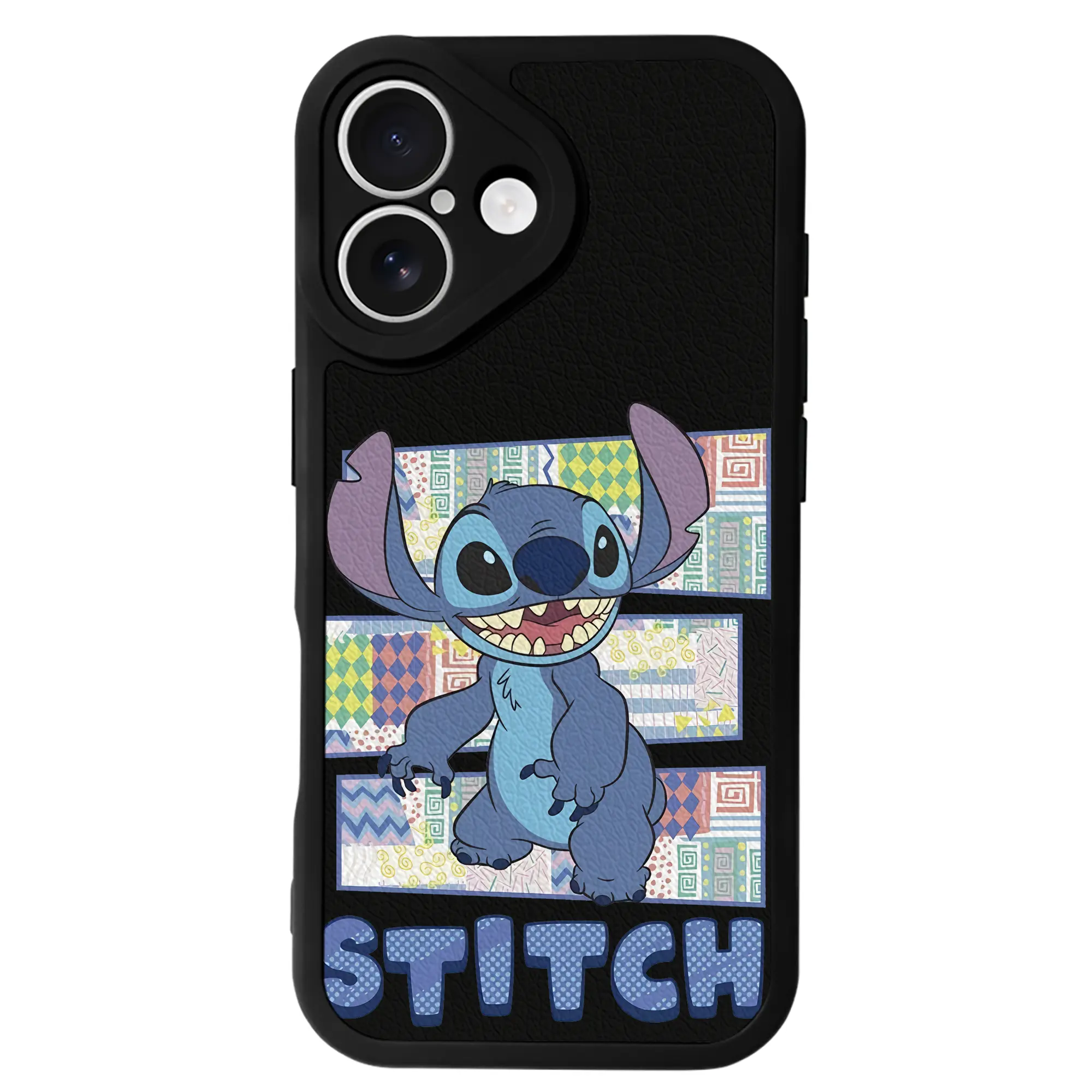 リロ＆スティッチ グッズ スティッチ - IPhone 16シリーズ対応 ・ シリコンスマホケース ・ レザー調 ・ 高精度フィット ・ 耐衝撃 ・ ワイヤレス充電対応 ・ 精密カット